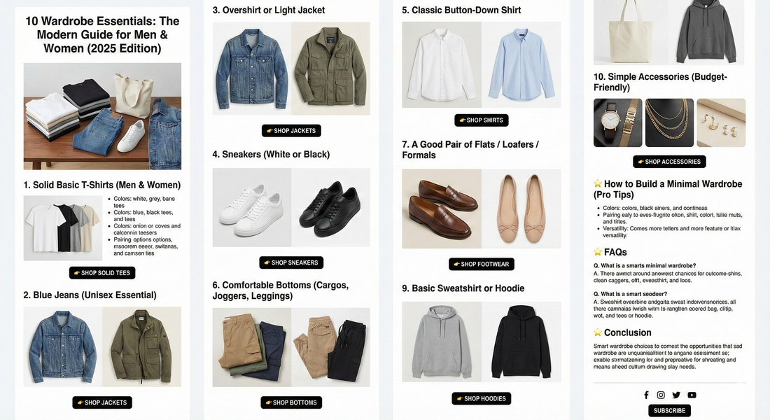 Top 10 Wardrobe Essentials for Men & Women (2025 Guide)
